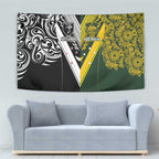 Aotearoa Australia Rugby Tapestry Maori and Aboriginal Art Sporty Style - Aussie Hoodie