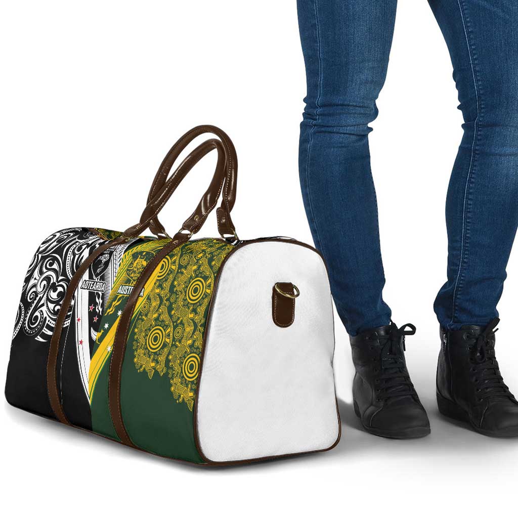 Aotearoa Australia Rugby Travel Bag Maori and Aboriginal Art Sporty Style - Aussie Hoodie
