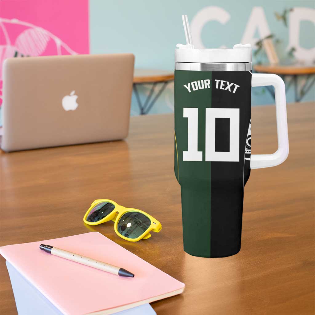 Aotearoa Australia Rugby Custom Tumbler With Handle Maori and Aboriginal Art Sporty Style - Aussie Hoodie
