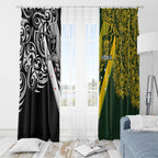 Aotearoa Australia Rugby Window Curtain Maori and Aboriginal Art Sporty Style - Aussie Hoodie