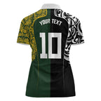 Aotearoa Australia Rugby Custom Women Polo Shirt Maori and Aboriginal Art Sporty Style - Aussie Hoodie