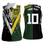 Aotearoa Australia Rugby Custom Women Sleeveless Polo Shirt Maori and Aboriginal Art Sporty Style - Aussie Hoodie