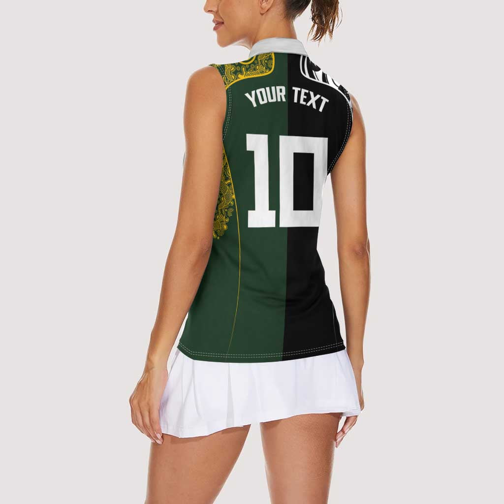 Aotearoa Australia Rugby Custom Women Sleeveless Polo Shirt Maori and Aboriginal Art Sporty Style - Aussie Hoodie
