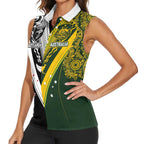 Aotearoa Australia Rugby Custom Women Sleeveless Polo Shirt Maori and Aboriginal Art Sporty Style - Aussie Hoodie