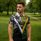 Aotearoa Australia Rugby Custom Zipper Polo Shirt Maori and Aboriginal Art Sporty Style - Aussie Hoodie