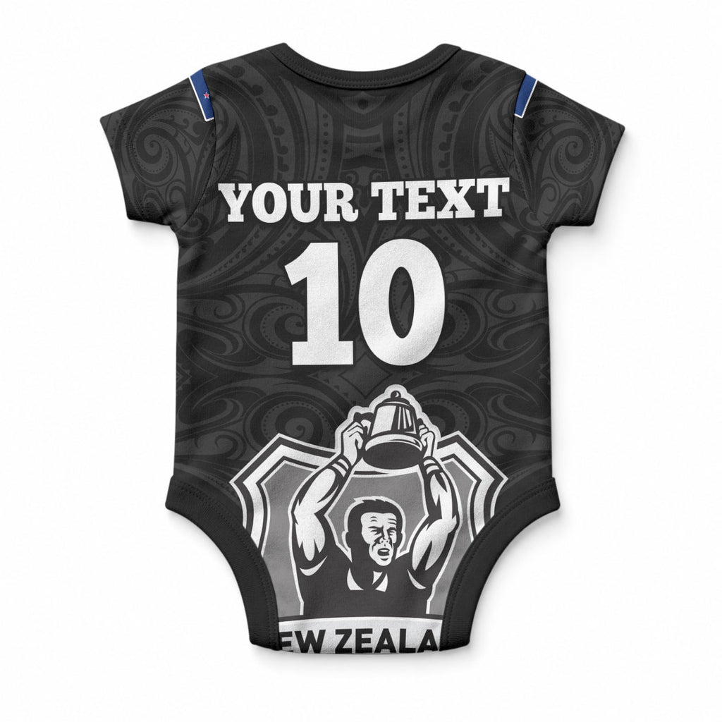 Custom New Zealand World Cup 2023 Baby Onesie Go Champion NZ Rugby Forever Maori All Black