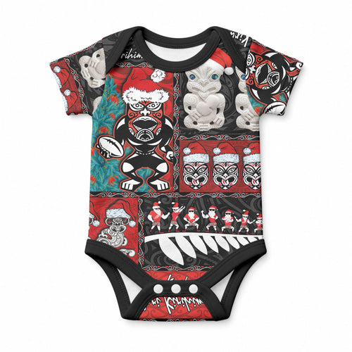 New Zealand Christmas Baby Onesie Maori Christmas Spirit - Meri Kirihimete
