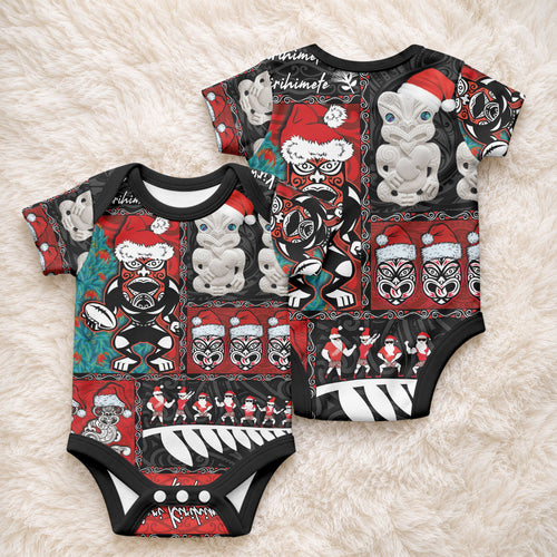 New Zealand Christmas Baby Onesie Maori Christmas Spirit - Meri Kirihimete