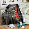 New Zealand Kiwi Soldier ANZAC Blanket Red Poppy Flower and Silver Fern Pattern