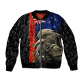 New Zealand Kiwi Soldier ANZAC Bomber Jacket Red Poppy Flower and Silver Fern Pattern