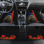 New Zealand Kiwi Soldier ANZAC Car Mats Red Poppy Flower and Silver Fern Pattern