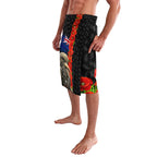 New Zealand Kiwi Soldier ANZAC Lavalava Red Poppy Flower and Silver Fern Pattern