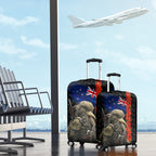 New Zealand Kiwi Soldier ANZAC Luggage Cover Red Poppy Flower and Silver Fern Pattern