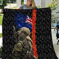 New Zealand Kiwi Soldier ANZAC Quilt Red Poppy Flower and Silver Fern Pattern
