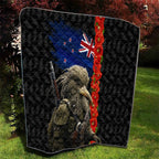 New Zealand Kiwi Soldier ANZAC Quilt Red Poppy Flower and Silver Fern Pattern