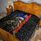 New Zealand Kiwi Soldier ANZAC Quilt Red Poppy Flower and Silver Fern Pattern