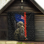 New Zealand Kiwi Soldier ANZAC Quilt Red Poppy Flower and Silver Fern Pattern