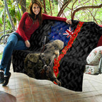 New Zealand Kiwi Soldier ANZAC Quilt Red Poppy Flower and Silver Fern Pattern