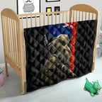 New Zealand Kiwi Soldier ANZAC Quilt Red Poppy Flower and Silver Fern Pattern