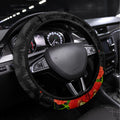 New Zealand Kiwi Soldier ANZAC Steering Wheel Cover Red Poppy Flower and Silver Fern Pattern