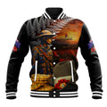 Slouch Hat and Biscuits ANZAC Baseball Jacket with Soldier Silver Fern