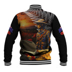 Slouch Hat and Biscuits ANZAC Baseball Jacket with Soldier Silver Fern