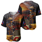 Slouch Hat and Biscuits ANZAC Baseball Jersey with Soldier Silver Fern