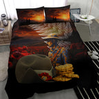Slouch Hat and Biscuits ANZAC Bedding Set with Soldier Silver Fern
