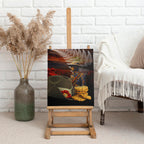 Slouch Hat and Biscuits ANZAC Canvas Wall Art with Soldier Silver Fern
