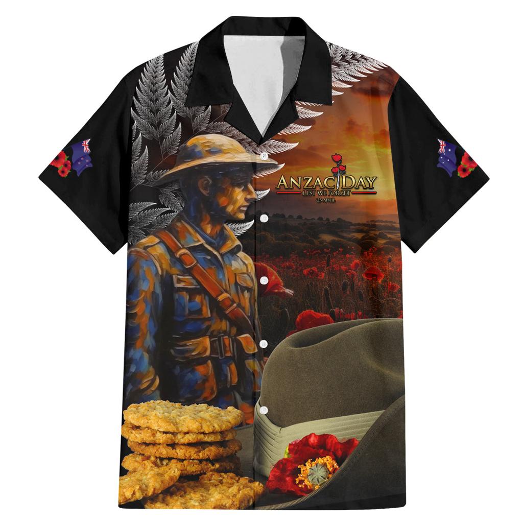Slouch Hat and Biscuits ANZAC Family Matching Mermaid Dress and Hawaiian Shirt with Soldier Silver Fern