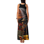Slouch Hat and Biscuits ANZAC Family Matching Tank Maxi Dress and Hawaiian Shirt with Soldier Silver Fern