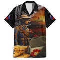 Slouch Hat and Biscuits ANZAC Hawaiian Shirt with Soldier Silver Fern