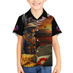 Slouch Hat and Biscuits ANZAC Hawaiian Shirt with Soldier Silver Fern