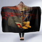 Slouch Hat and Biscuits ANZAC Hooded Blanket with Soldier Silver Fern