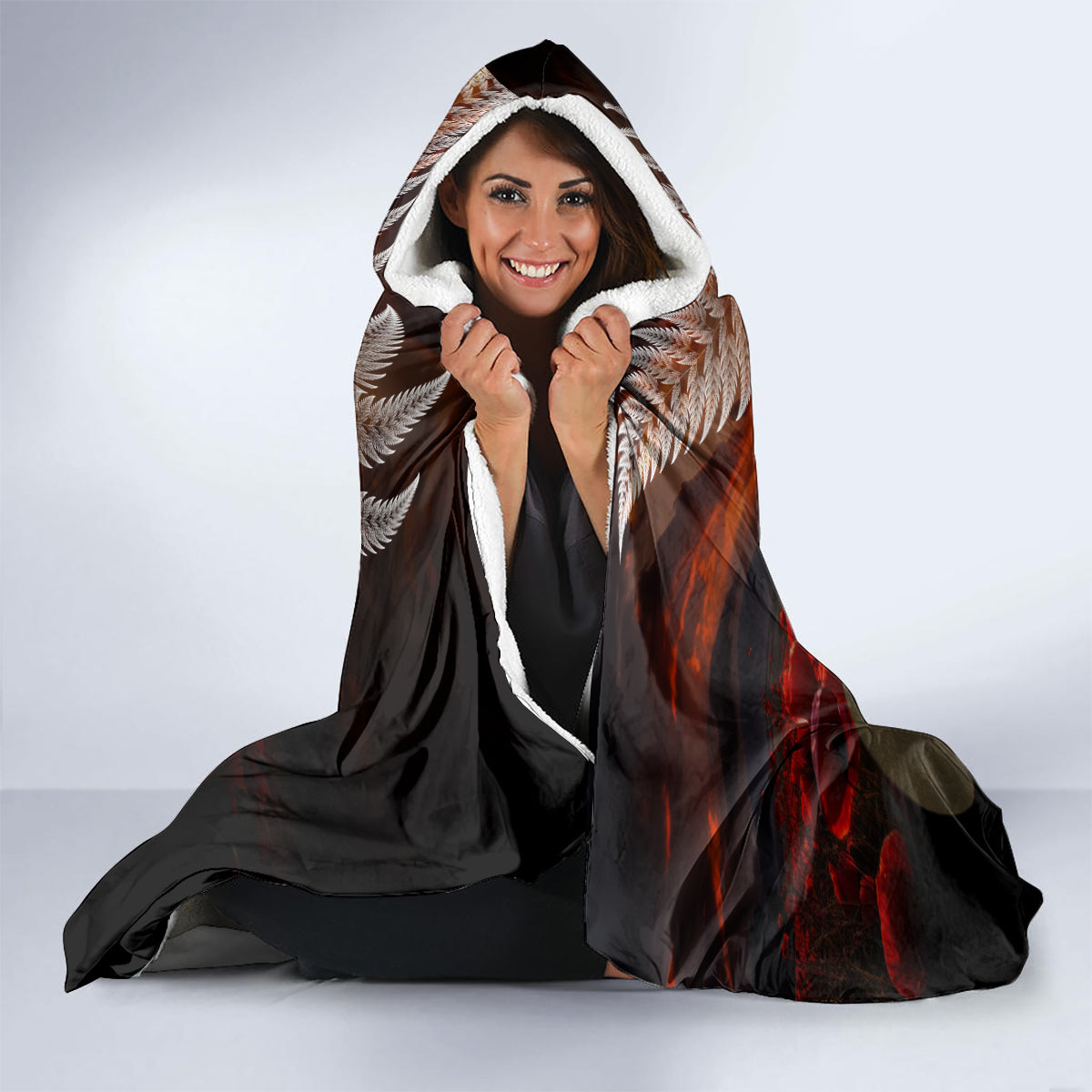 Slouch Hat and Biscuits ANZAC Hooded Blanket with Soldier Silver Fern