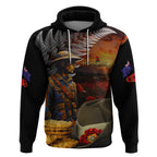 Slouch Hat and Biscuits ANZAC Hoodie with Soldier Silver Fern