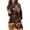 Slouch Hat and Biscuits ANZAC Hoodie Dress with Soldier Silver Fern