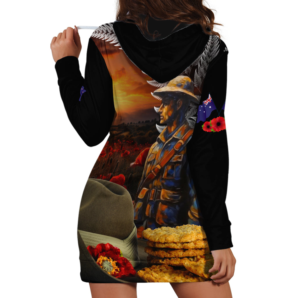 Slouch Hat and Biscuits ANZAC Hoodie Dress with Soldier Silver Fern