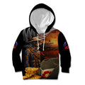 Slouch Hat and Biscuits ANZAC Kid Hoodie with Soldier Silver Fern