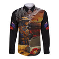 Slouch Hat and Biscuits ANZAC Long Sleeve Button Shirt with Soldier Silver Fern