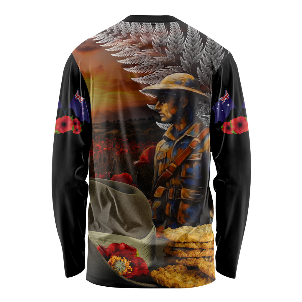Slouch Hat and Biscuits ANZAC Long Sleeve Shirt with Soldier Silver Fern
