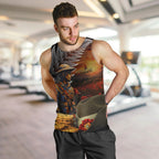 Slouch Hat and Biscuits ANZAC Men Tank Top with Soldier Silver Fern