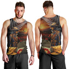 Slouch Hat and Biscuits ANZAC Men Tank Top with Soldier Silver Fern