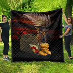 Slouch Hat and Biscuits ANZAC Quilt with Soldier Silver Fern