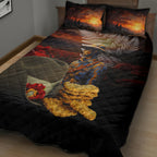 Slouch Hat and Biscuits ANZAC Quilt Bed Set with Soldier Silver Fern