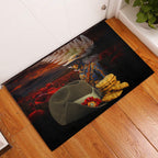 Slouch Hat and Biscuits ANZAC Rubber Doormat with Soldier Silver Fern