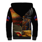 Slouch Hat and Biscuits ANZAC Sherpa Hoodie with Soldier Silver Fern
