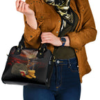 Slouch Hat and Biscuits ANZAC Shoulder Handbag with Soldier Silver Fern