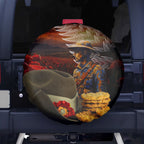 Slouch Hat and Biscuits ANZAC Spare Tire Cover with Soldier Silver Fern
