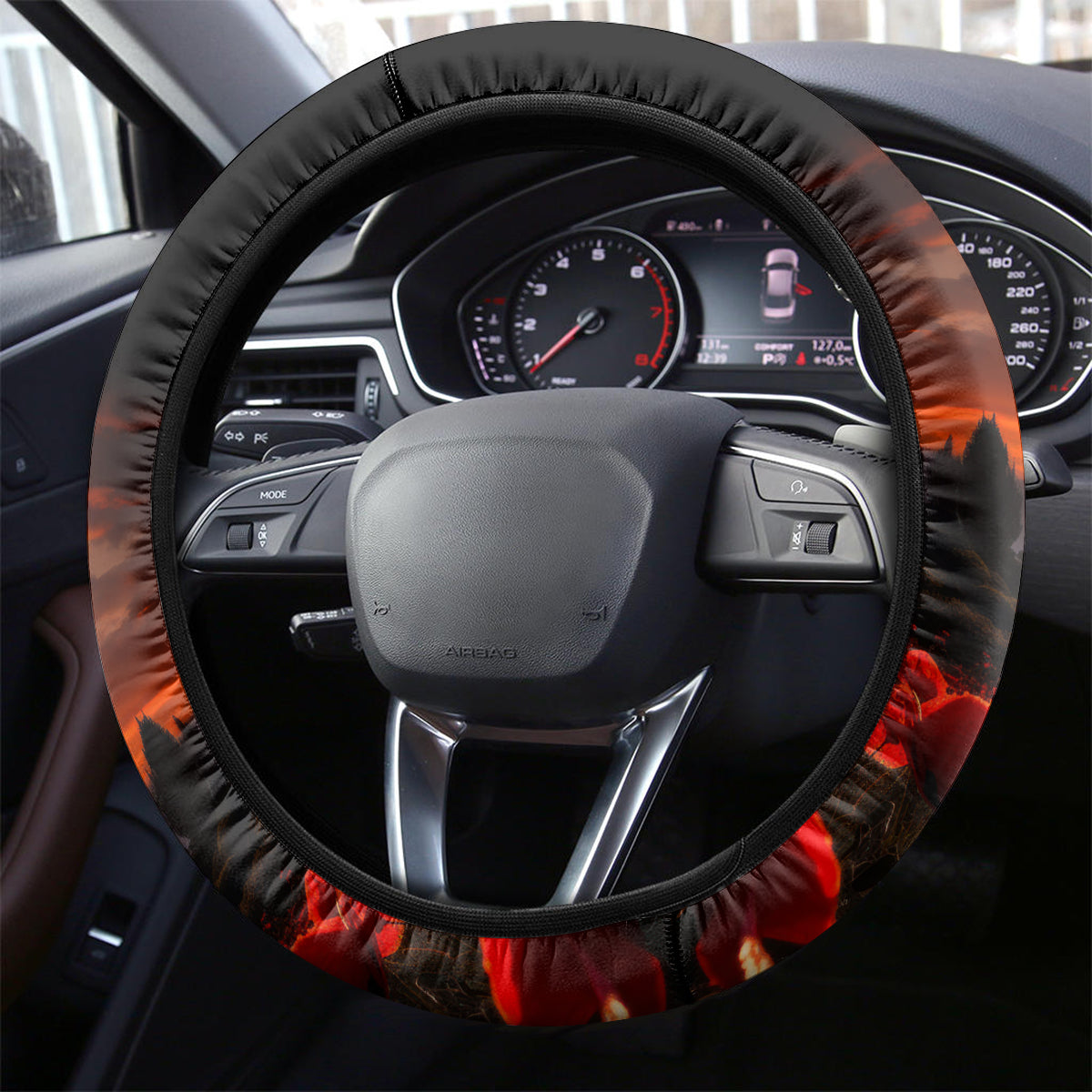 Slouch Hat and Biscuits ANZAC Steering Wheel Cover with Soldier Silver Fern